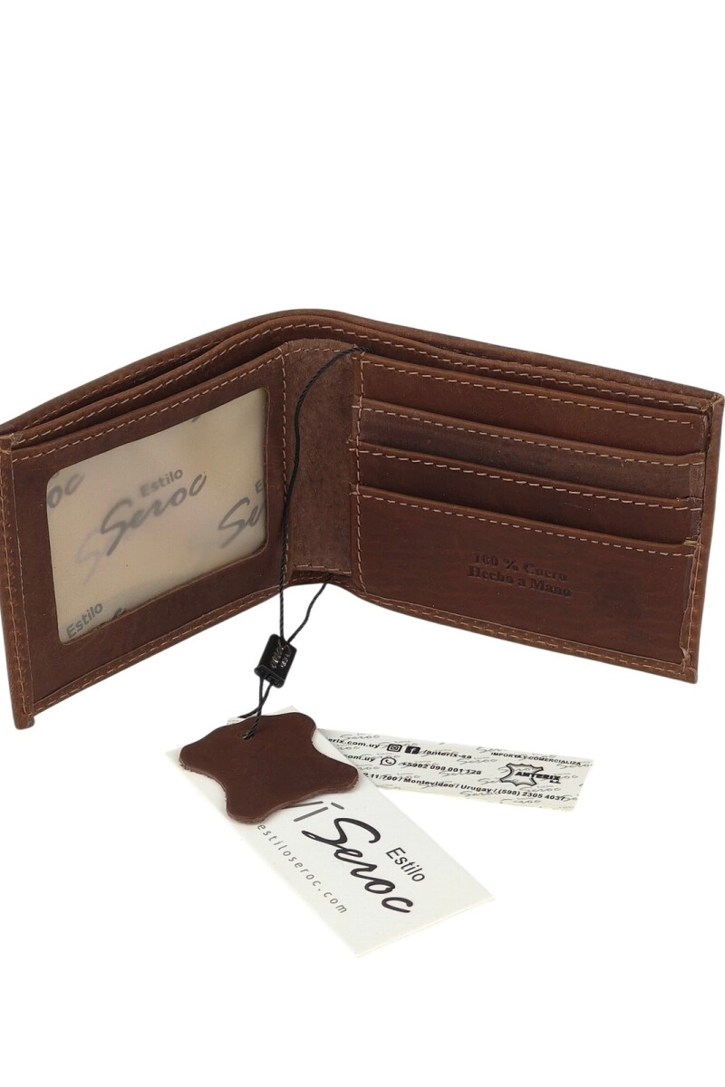 Billetera de Cuero Clásica | Diseño Enmarcado con Textura Pecarí y Alta Resistencia. Chocolate