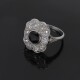 Anillo Antiguo En Platino, Zafiro Y Brillantes Anillo Antiguo En Platino, Zafiro Y Brillantes