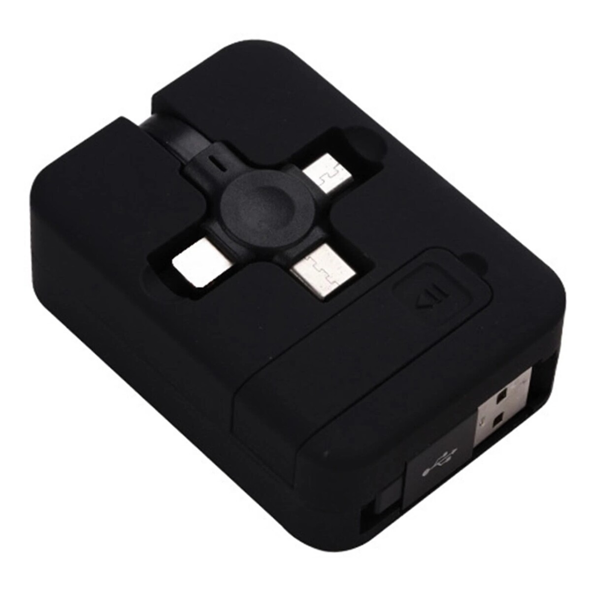 Soporte para Celular con Cable de Carga Retráctil 3 en 1 - NEGRO 