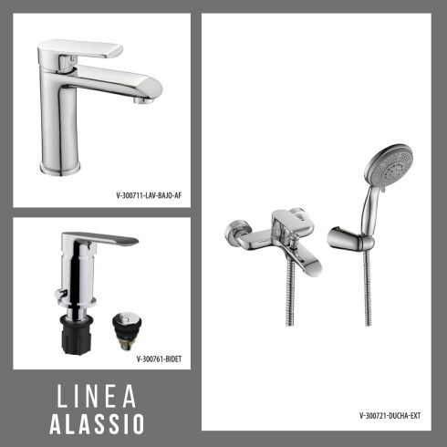 JUEGO DE GRIFERIA LAVATORIO BAJO DUCHA EXTERIOR Y GRIFERIA DE BIDET 000