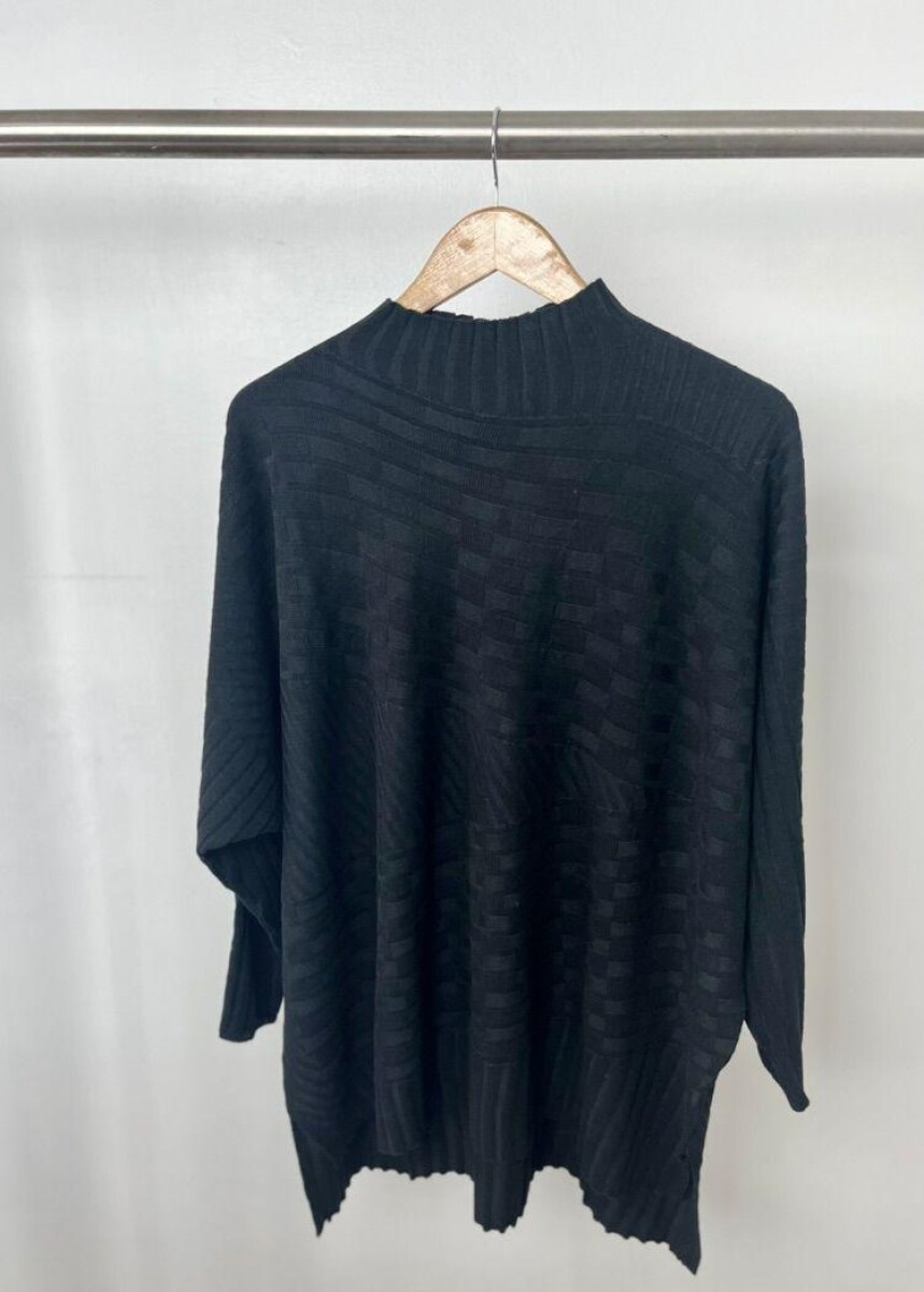 SWEATER OVER MEDIA POLERA - NEGRO 