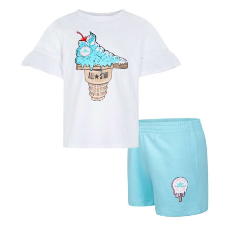 Conjunto Sleeve Ruffle Top de Niña Multicolor