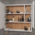 CONJUNTO DE BAÑO MODELO LILLE 80 CM COLOR BCO/TAU CON PATAS / MUEBLE + BACHA + ESPEJO Conjunto De Baño Modelo Lille 80 Cm Color Bco/tau Con Patas / Mueble + Bacha + Espejo