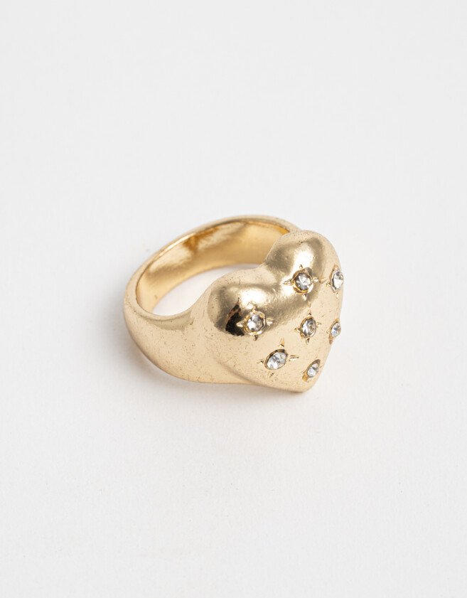 Anillos Medianos y Grandes Corazón Anillo De Corazón - Dorado