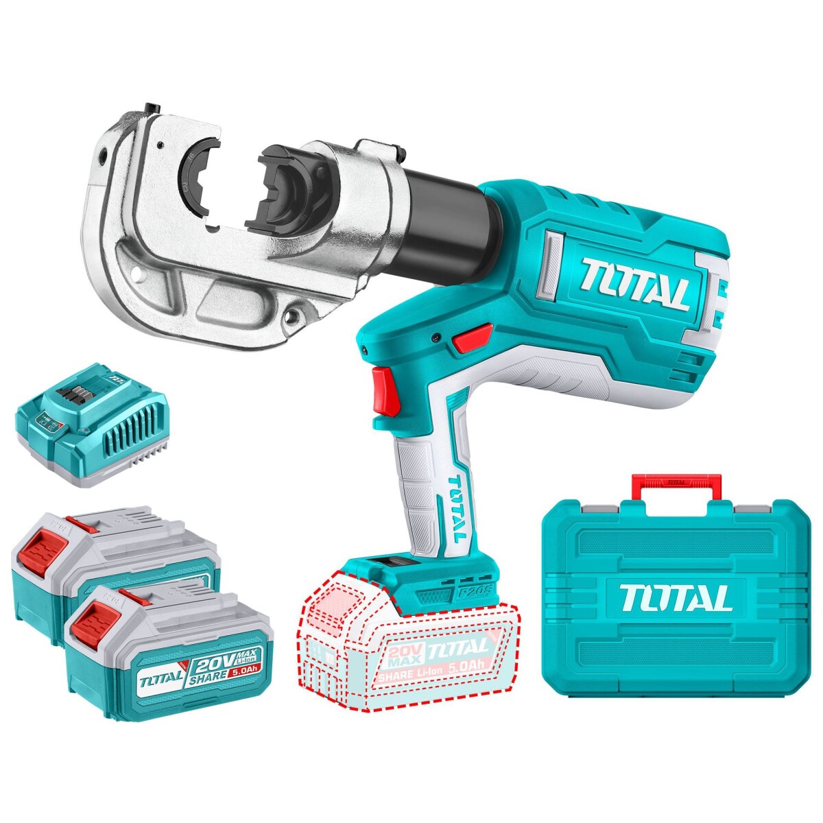 Crimpeadora Inalámbrica 20v - 2 Baterías 5.0Ah 