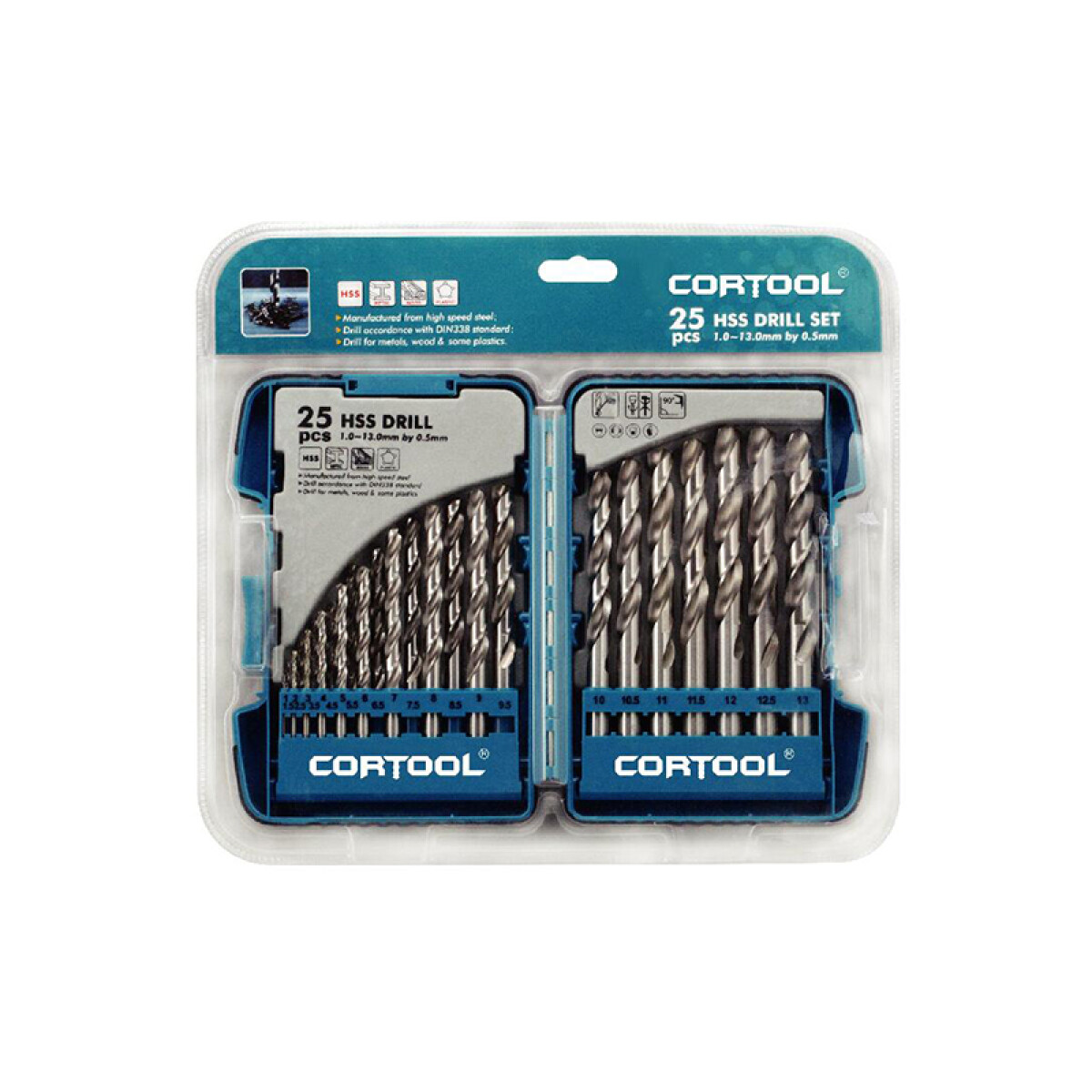 Juego de mechas cromadas HSS 25 piezas (1 a 13mm) - CT5296 