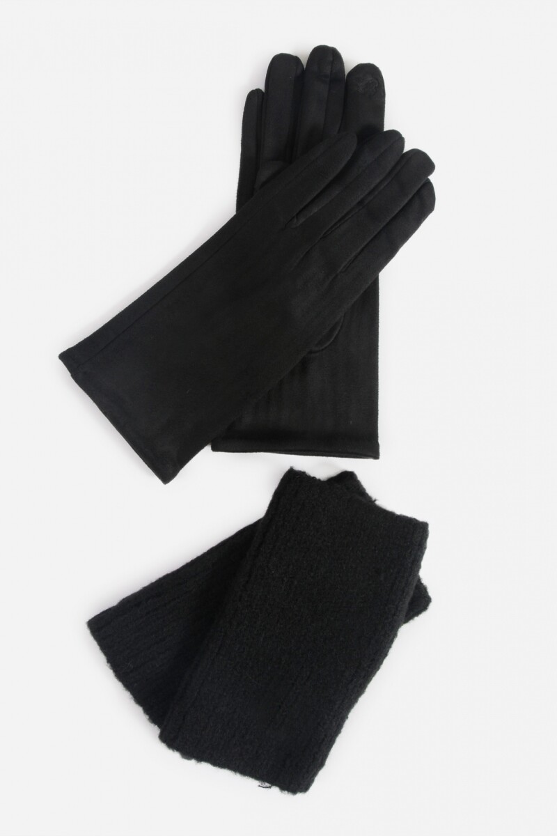 Guantes combinados negro