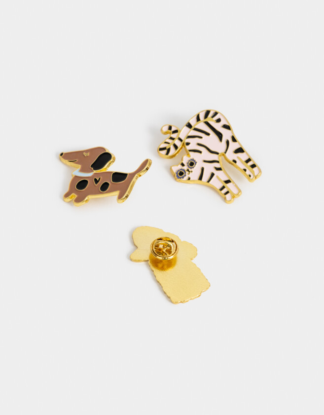 Pin Esmaltado Set De Pines De Animalitos - Combinacion Multicolor