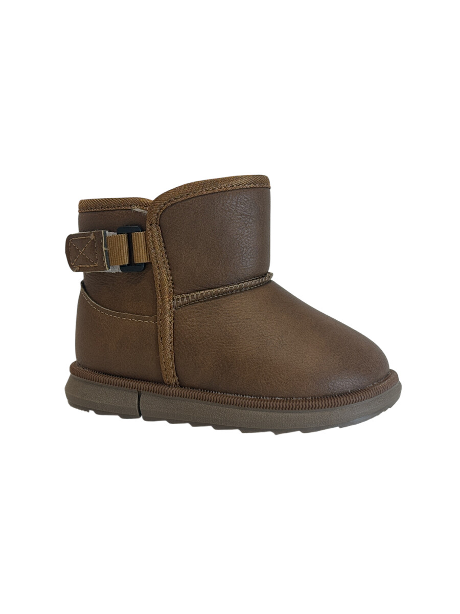 Botas Forradas en Corderito Con Velcro - Marrón 