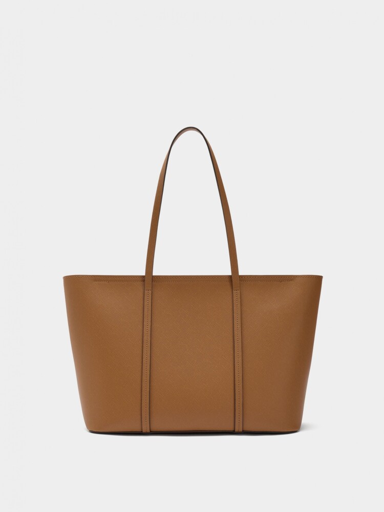 Bolso Shopper Con Cremallera camel
