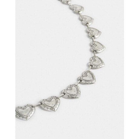 Cinturón Con Corazones Plateado