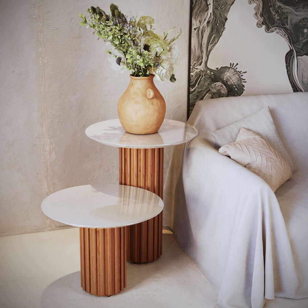 Mesa Lateral - 64cm - Linea Manhattan Beige