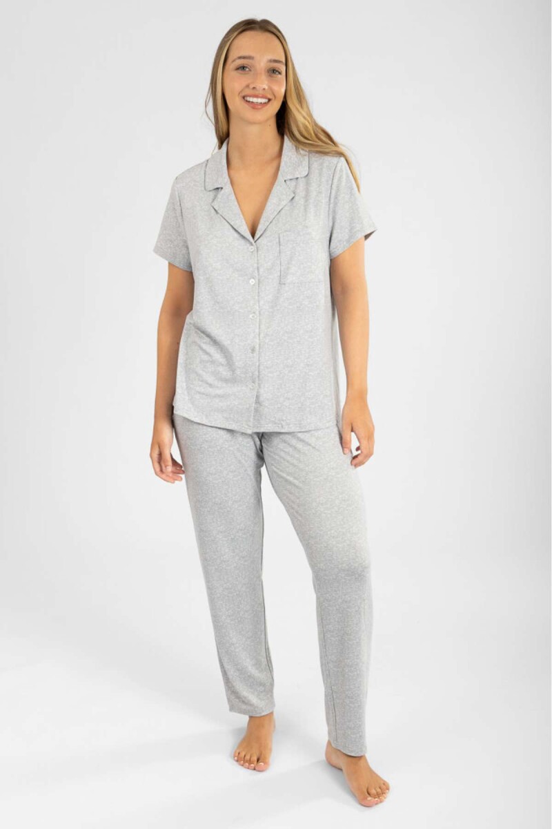 Pijama yummy melange americano mc - Gris 