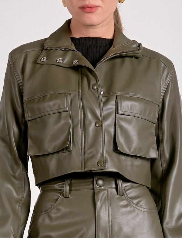 Chaqueta Eco Cuero OLIVA