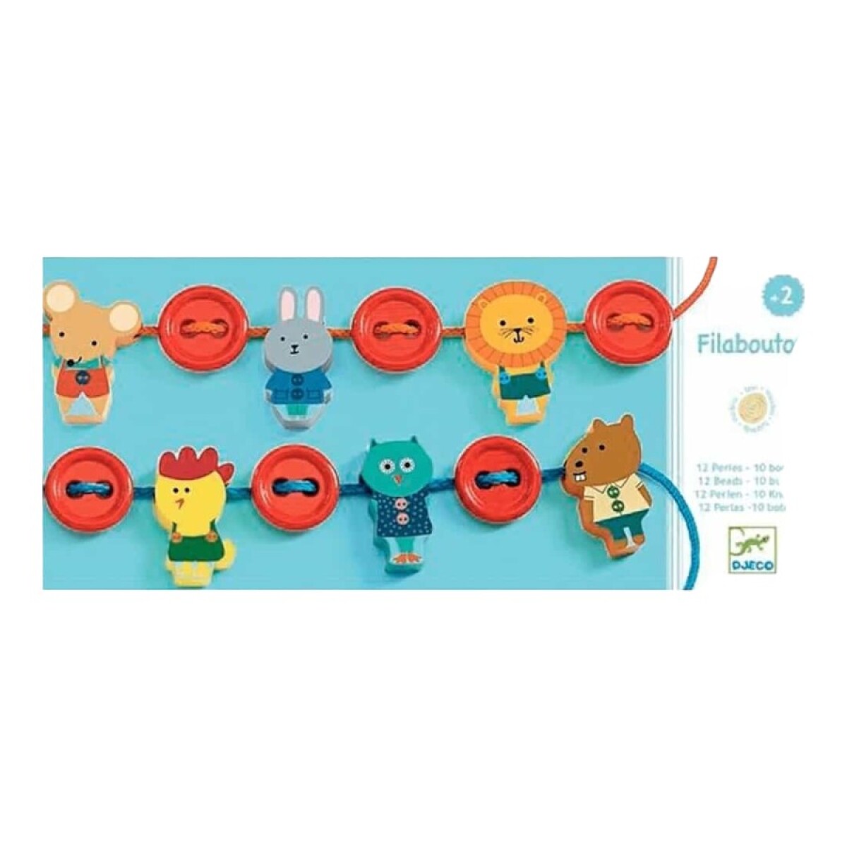 Juego de Enhebrar Botones y Animales Djeco 