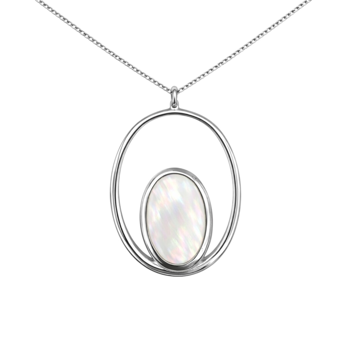 Dije doble circulo -Plata 925 - Nacar - CP3201 - conpiedra 