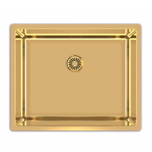 PILETA SIMPLE AC. INOX SS304 1.2MM C/DESAGUE Y VALVULA GOLD GAMAS DE AMARILLO