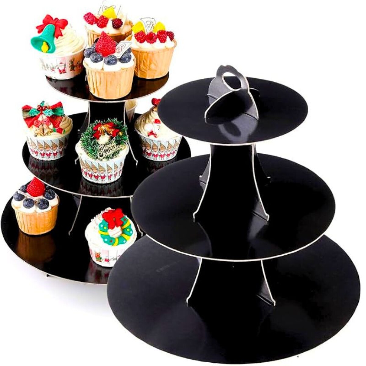 Soporte para Cupcake de Cartón - Negro 