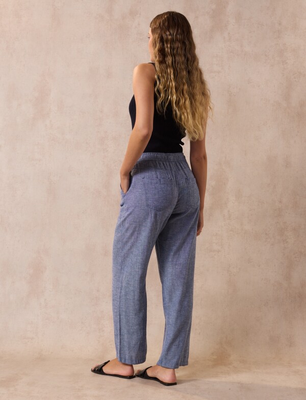 Pantalon Lino AZUL