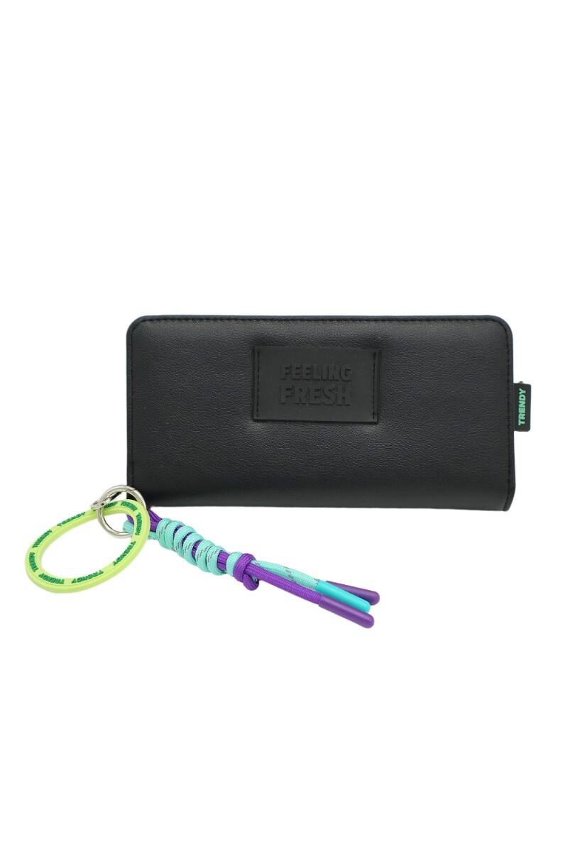 Billetera con llavero - Negro 