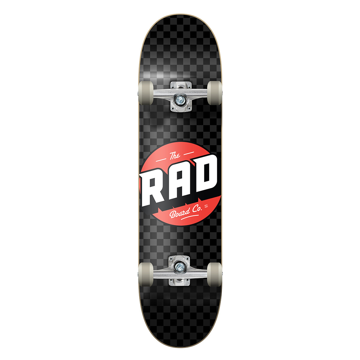Skate Completo RAD Checkers 8.0" - Black / Ash 
