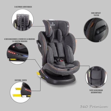 Bebesit Butaca Supra 0/1/2/3 360 Isofix PREMIUM - Gris Bebesit Butaca Supra 0/1/2/3 360 Isofix PREMIUM - Gris