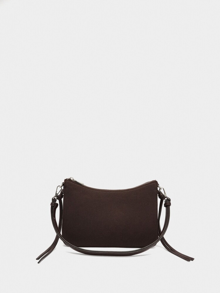 Bolso Bandolera Con Tiras Laterales marron
