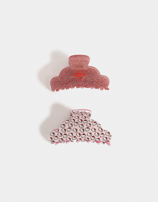 Hebillas Infantiles Licencias Set De Broches "hello Kitty" - Combinacion Multicolor