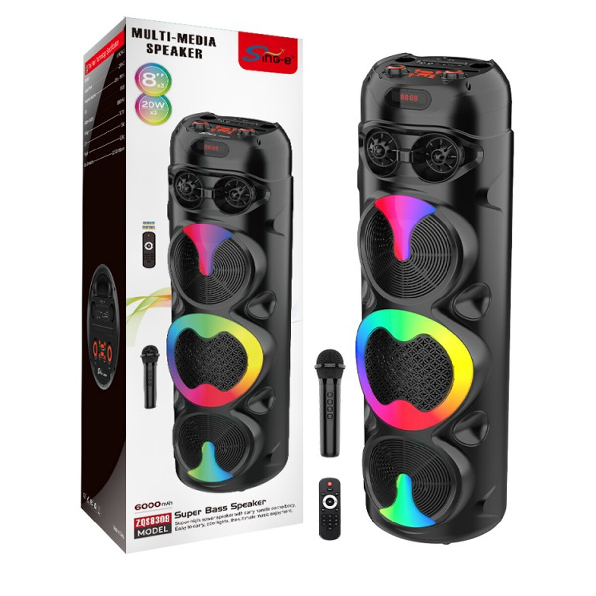 Parlante Giratorio Tamaño Gigante 90cm Con Microfono 