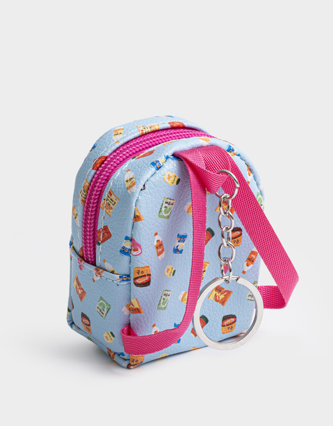 Llavero PU Llavero & Charm Mochila Korean Food - Azul Celeste