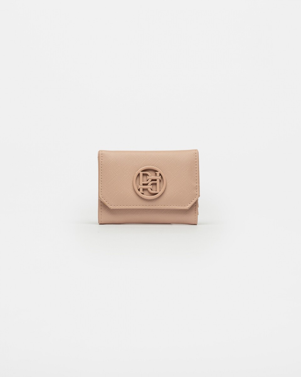 Billetera P&P En Efecto Cuero Saffiano - Rose 