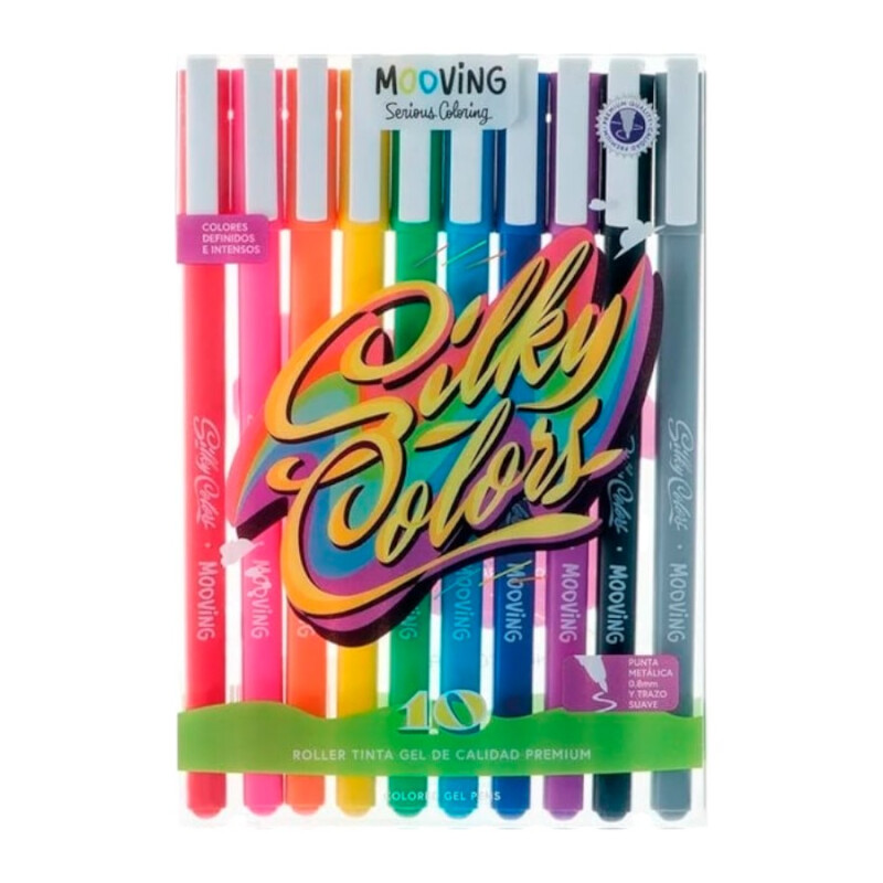 Bolígrafos Gel x10 Colores Mooving Bolígrafos Gel x10 Colores Mooving