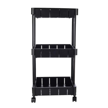 Estantería Rack Organizador Multiuso de 3 Estantes y Ruedas Negro