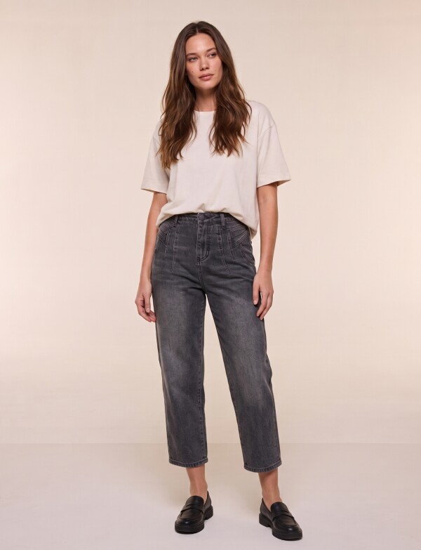 Jean Crop Wide Leg NEGRO