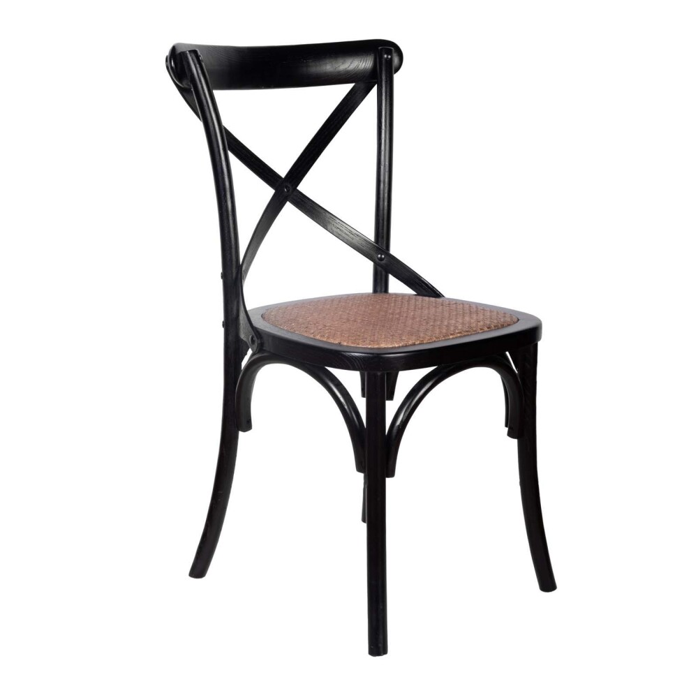 SILLA DE COMEDOR MADERA NEGRO CRUCETA