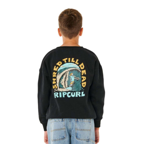 Buzo Rip Curl Shred Till Dead Crew Niño Negro