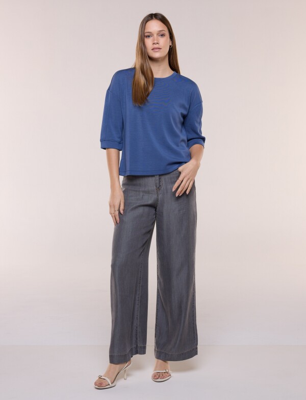 Buzo Comfy Manga Amplia GRIS AZULADO