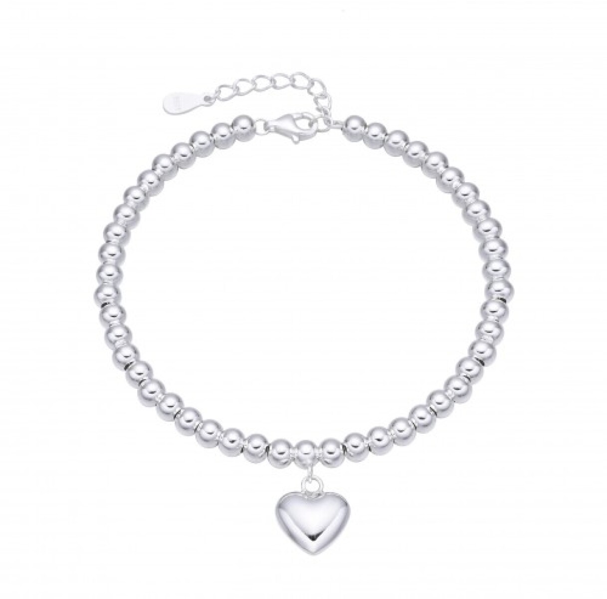 Pulsera de plata 925 con dije, CORAZON. 
