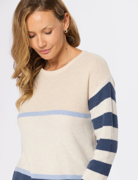 BUZO TEJIDO RAYADO Beige
