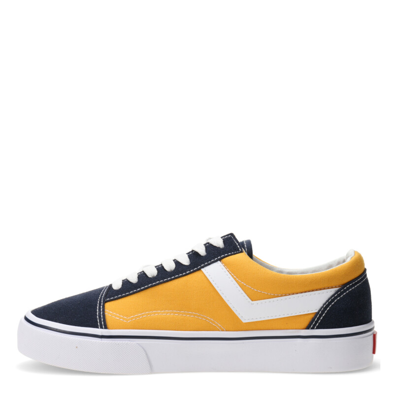 Championes de Hombre Pony Old School Canvas Low Azul Oscuro - Amarillo