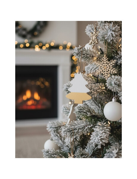 COLGANTE ARBOL MADERA BLANCO 8 CM. COLGANTE ARBOL MADERA BLANCO 8 CM.