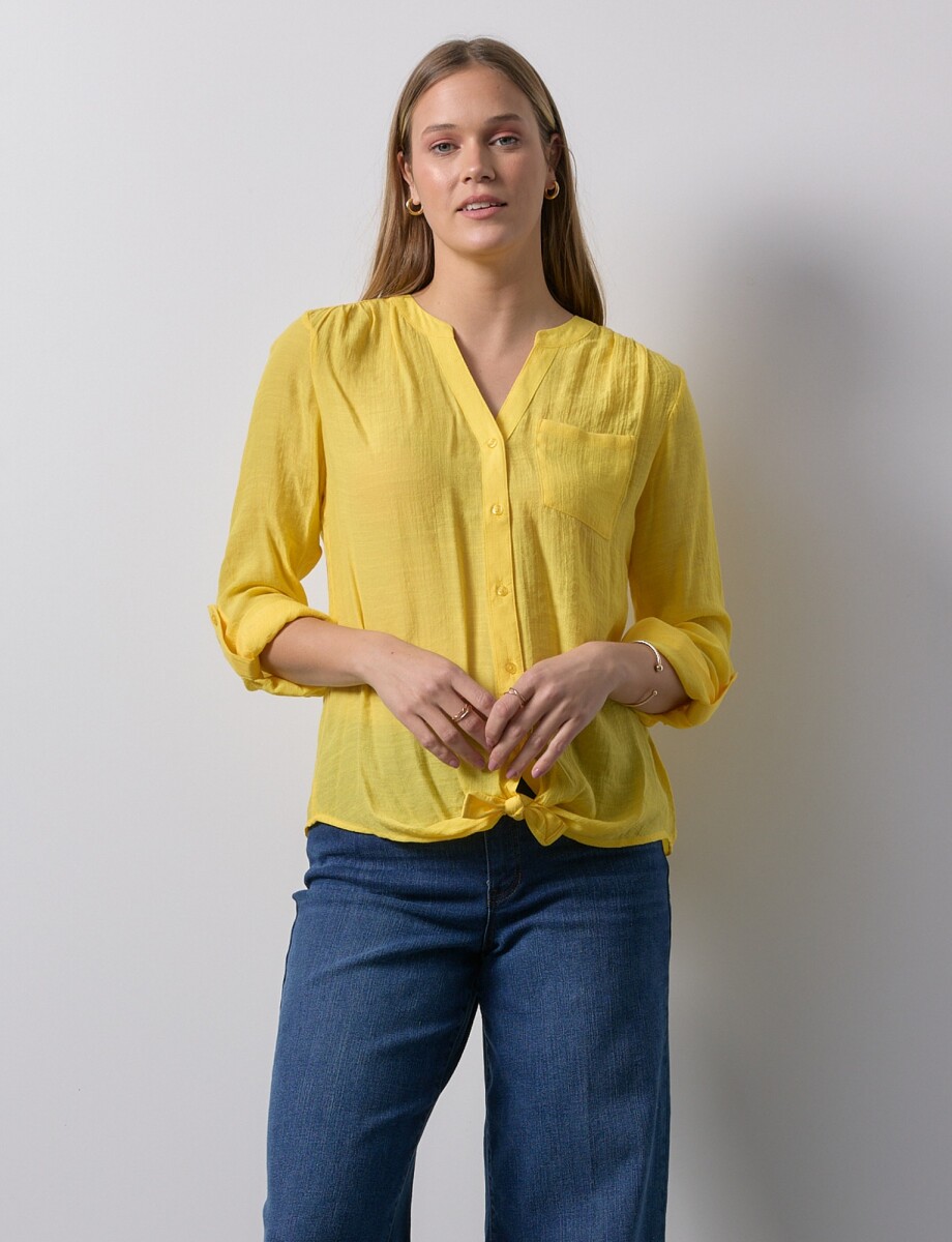 Blusa Nudo Botones - Amarillo 