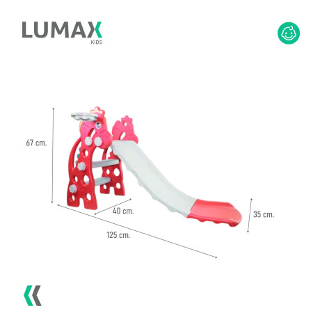 Tobogán Infantil Plástico Plegable Con Extensión Rosa/Gris