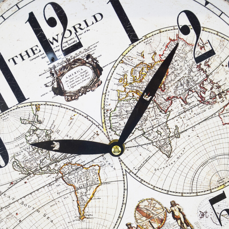 Reloj de pared mdf D28,8x3,5 cm MAPAMUNDI