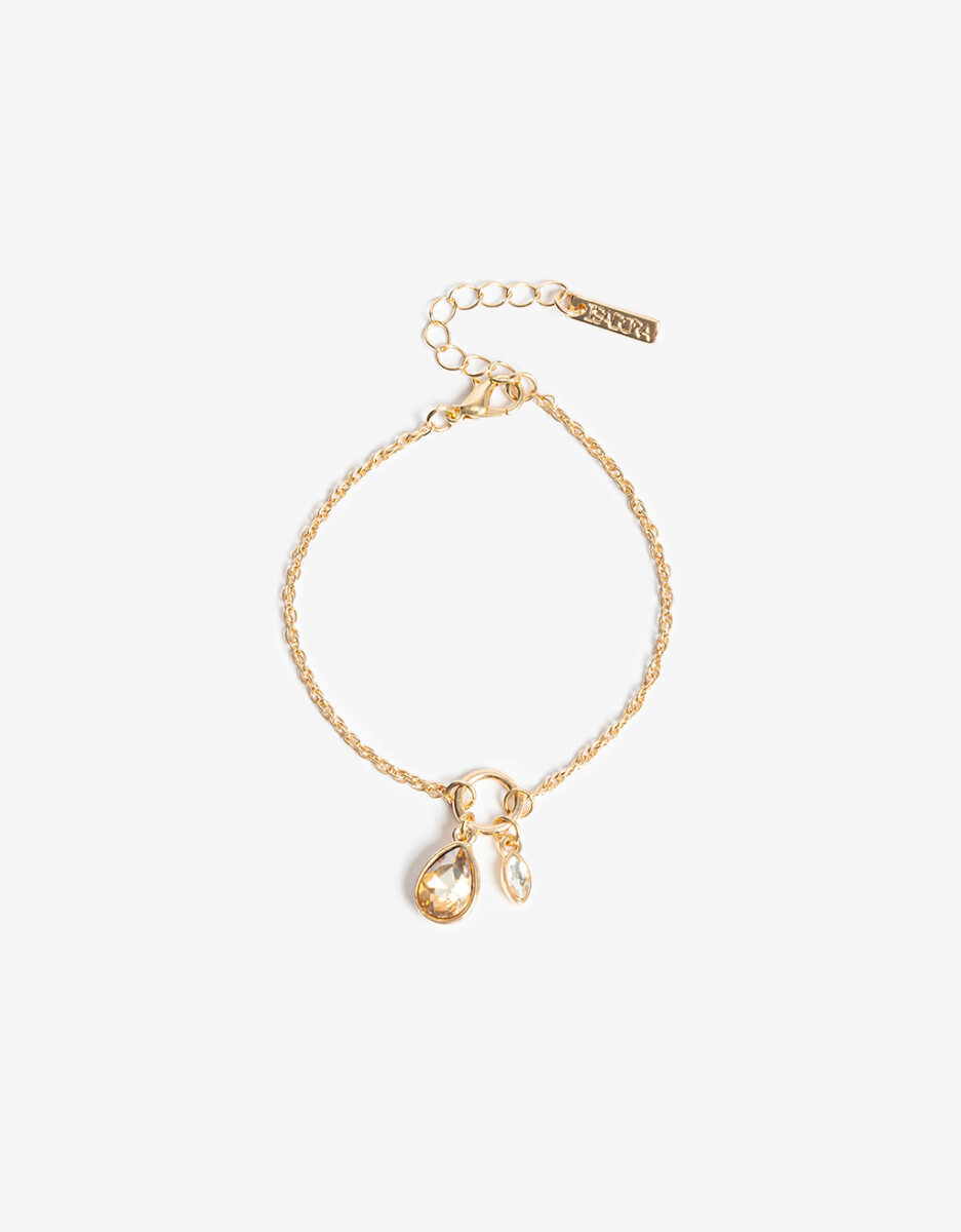 Pulsera Con Charm Acrílico Y Strass 