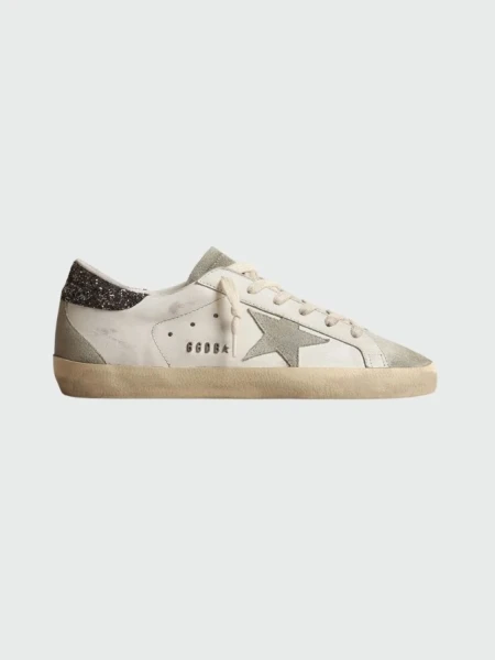 Golden Goose-Championes de cuero acordonados, Super Star Blanco