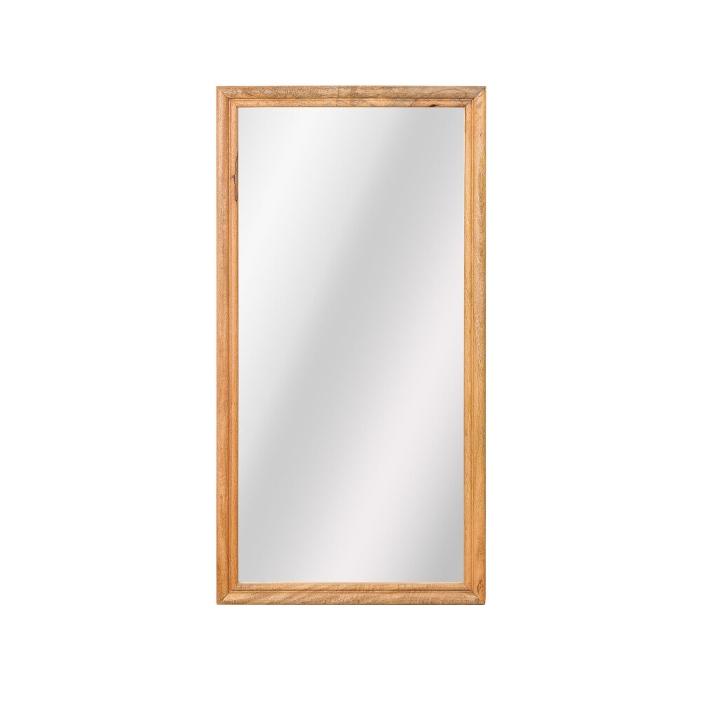 ESPEJO DE PARED MADERA-DE-MANGO MARRON RECTANGULAR GENK
