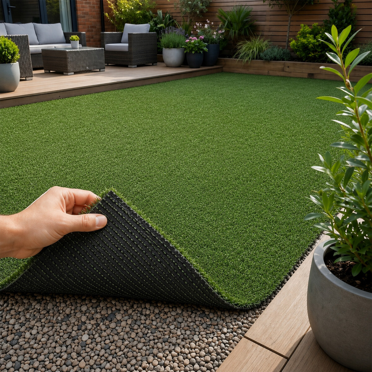 Césped Sintético 40 M2 Pasto Artificial Rollo Decoración - Color Verde 