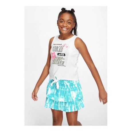 Pollera mini turquesa para niña Justice Celeste