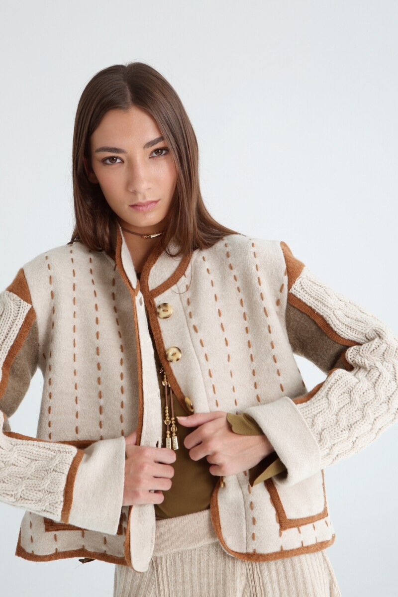 Chaqueta Mena - Beige y visón 